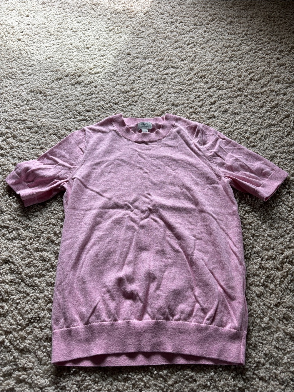 J Crew Soft Pink Short Sleeve Knit Top/Sweater